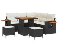 vidaXL Ensemble canapé de jardin 8 pcs noir poly rotin
