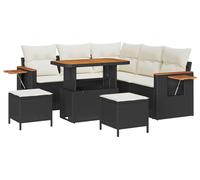 vidaXL Ensemble canapé de jardin 8 pcs noir poly rotin