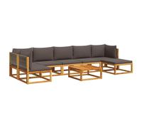 vidaXL Ensemble canapé de jardin 8 pièces avec coussins bois acacia & corde