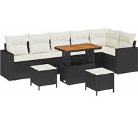 Ensemble de canapés de jardin vidaXL, 9 pièces, noir, en résine tressée