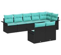 vidaXL Ensemble canapé de jardin avec coffre de rangement 8 pièces Noir Poly-rotin
