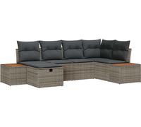 vidaXL Ensemble canapé de jardin avec coussins et coffre de rangement Gris Polyrotin