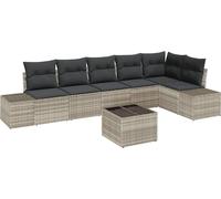 vidaXL Ensemble canapé de jardin avec mémoire gris clair Poly-Rattan