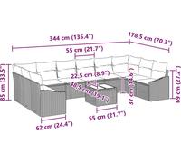 vidaXL Ensemble canapé de jardin avec mémoire gris clair Poly-Rattan