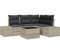 vidaXL Ensemble canapé de jardin avec mémoire gris clair Poly-Rattan