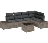 vidaXL Ensemble canapé de jardin avec mémoire gris clair Poly-Rattan