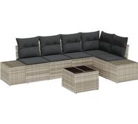 vidaXL Ensemble canapé de jardin avec mémoire gris clair Poly-Rattan