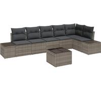 vidaXL Ensemble canapé de jardin avec mémoire gris clair Poly-Rattan