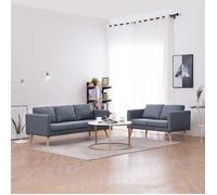 vidaXL Jeu de canapés 2 et 3 places Tissu gris foncé
