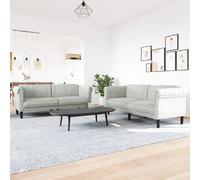 vidaXL Ensemble Canapés 2 pcs - Gris Clair