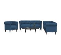 vidaXL Ensemble canapés 3 pcs - Bleu