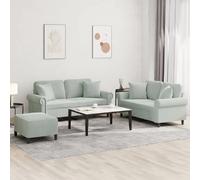 VIDAXL Ensemble canapés 3 pcs - Gris clair