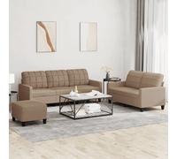 VidaXL Ensemble canapés 3 pcs - Similicuir Cappuccino