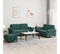 VidaXL Ensemble Canapés 3 pcs - Vert foncé