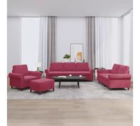 VidaXL Ensemble canapés 4 pcs - Bordeaux