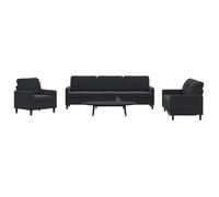 vidaXL Ensemble canapés 4 pcs coussins noir velours salon complet moelleux teinte sobre design luxueux raffiné