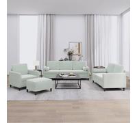vidaXL Ensemble Canapés 4 pcs Gris clair Velours
