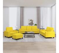 VidaXL Ensemble canapés 4 pcs - Jaune clair