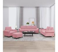 vidaXL Ensemble Canapés 4 pcs - Rose