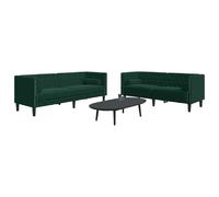 vidaXL Ensemble Chesterfield - Vert foncé