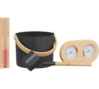 vidaXL Ensemble d'accessoires pour sauna 4 pièces Noir