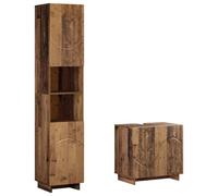 vidaXL Ensemble d'armoire de Salle de Bain 2 pc Bois Ancien