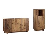 vidaXL Ensemble d'armoire de Salle de Bain 2 pc Bois Ancien
