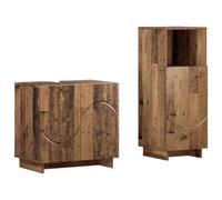 vidaXL Ensemble d'armoire de Salle de Bain 2 pc Bois Ancien