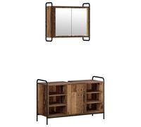 vidaXL Ensemble d'armoire de Salle de Bain 2 pc Bois Ancien