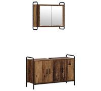 vidaXL Ensemble d'armoire de Salle de Bain 2 pc Bois Ancien