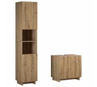 vidaXL Ensemble d'armoire de Salle de Bain 2 pc Chêne Artisanal