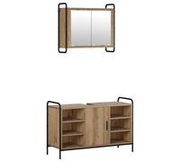 vidaXL Ensemble d'armoire de Salle de Bain 2 pc Chêne Artisanal