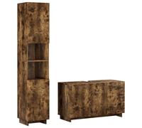vidaXL Ensemble d'armoire de Salle de Bain 2 pc Chêne fumé