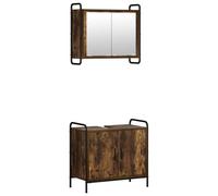vidaXL Ensemble d'armoire de Salle de Bain 2 pc Chêne fumé