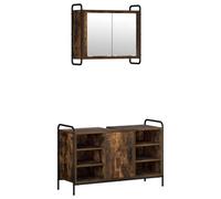 vidaXL Ensemble d'armoire de Salle de Bain 2 pc Chêne fumé