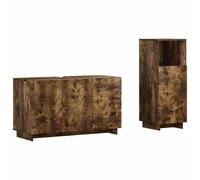 vidaXL Ensemble d'armoire de Salle de Bain 2 pc Chêne fumé