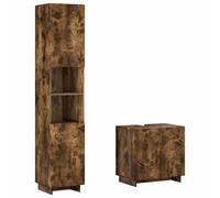 vidaXL Ensemble d'armoire de Salle de Bain 2 pc Chêne fumé