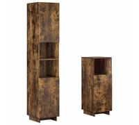 vidaXL Ensemble d'armoire de Salle de Bain 2 pc Chêne fumé