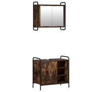 vidaXL Ensemble d'armoire de Salle de Bain 2 pc Chêne fumé