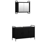 vidaXL Ensemble d'armoire de Salle de Bain 2 pc Chêne Noir