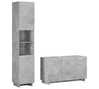 vidaXL Ensemble d'armoire de Salle de Bain 2 pc Gris béton