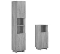 vidaXL Ensemble d'armoire de Salle de Bain 2 pc Sonoma Gris