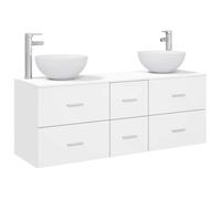 vidaXL Ensemble d'armoire de Salle de Bain 3 pc Blanc