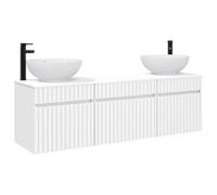 vidaXL Ensemble d'armoire de Salle de Bain 3 pc Blanc