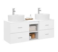 vidaXL Ensemble d'armoire de Salle de Bain 3 pc Blanc