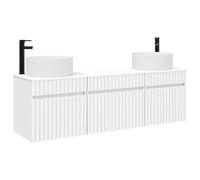 vidaXL Ensemble d'armoire de Salle de Bain 3 pc Blanc