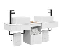 vidaXL Ensemble d'armoire de Salle de Bain 3 pc Blanc 53 x 35 x 39 cm