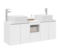 vidaXL Ensemble d'armoire de Salle de Bain 3 pc Blanc 53 x 35 x 63 cm