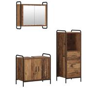 vidaXL Ensemble d'armoire de Salle de Bain 3 pc Bois Ancien