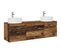 vidaXL Ensemble d'armoire de Salle de Bain 3 pc Bois Ancien